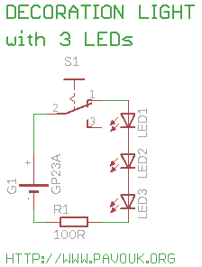 Light with three LED