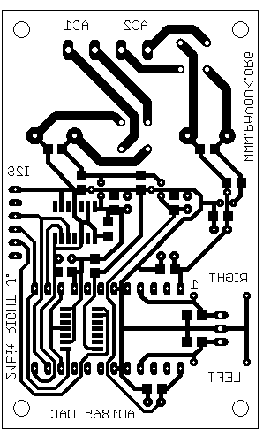 Plošný spoj D/A převodníku s AD1865 - 24bit