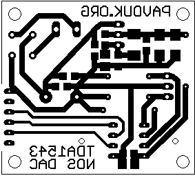 Printed circuit board for TDA1543 DAC
