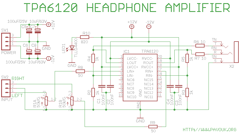 Tpa6120a2 discount headphone amplifier